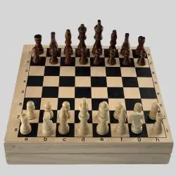 2-in-1 Chess Sling Puck Wooden Game - 29CM