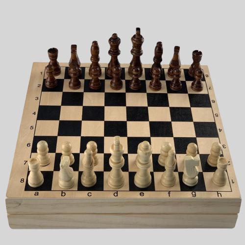 2-in-1 Chess Sling Puck Wooden Game - 29CM