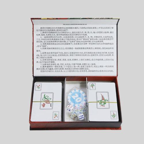 Custom Mahjong Cards Gift Box, Chinese Playing Cards, CAIXING J838