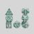 18mm White back with green characters