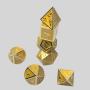 Custom DND Metal Dice - Yellow Polyhedral Logo Engraved Zinc Alloy