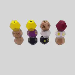 Custom DND Wooden Polyhedral Dice Set - Logo & Size Options
