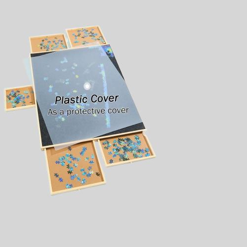 Custom Wooden Jigsaw Puzzle Table - 6 Drawers