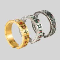 Custom Mahjong Stainless Steel Rings - Craft Wolf Design