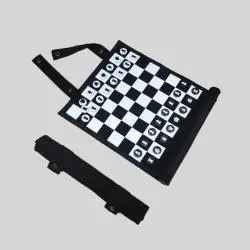 Customizable Leather Roll-Up Travel Game Chess/Checkers Gift