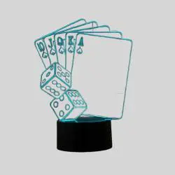 3D Illusion Poker Dice Night Light USB LED Lamp