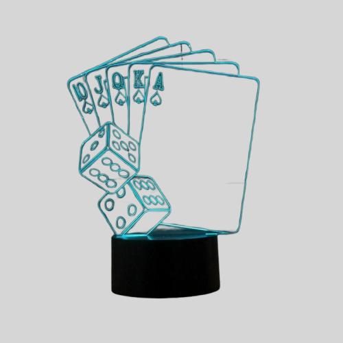 3D Illusion Poker Dice Night Light USB LED Lamp