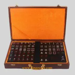 Antique Chinese Agate Mahjong Set - Classic Game Tiles