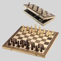 Magnetic Wooden Chess Set - Folding Board for Kids & Adults
