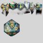 Sharp Edge Dice Set - Dark Cyan Resin D&D Dice