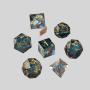 Sharp Edge Dice Set - Dark Cyan Resin D&D Dice