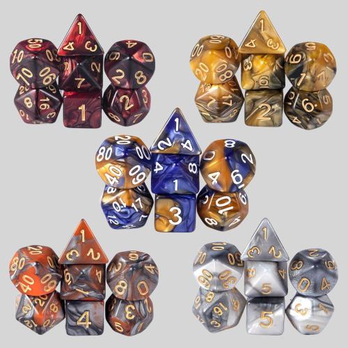DND Dice Set 5Pcs Acrylic Double Color MTG RPG Table Games