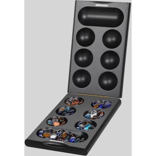 Wooden Mancala Board Game - Portable Travel Set for 2 Players